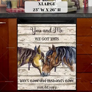 Preview of Personalized - Beautiful Horse Couple magnet in Extra Large size.