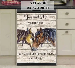 Preview of Personalized - Beautiful Horse Couple magnet in XX Large size.