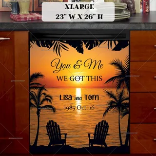 Preview of Personalized - Sunset on the Beach magnet in Extra Large size.