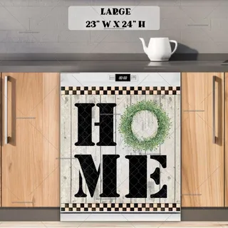 Preview of HOME Sign on Wood Pattern magnet in Large size.