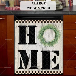 Preview of HOME Sign on Wood Pattern magnet in Extra Large size.