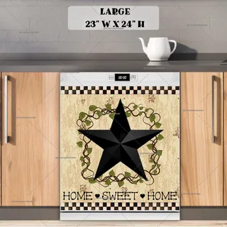 Preview of Black Prim Barn Star and Wreath magnet in Large size.