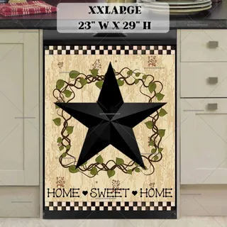 Preview of Black Prim Barn Star and Wreath magnet in XX Large size.