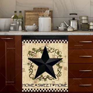 Preview of Black Prim Barn Star and Wreath magnet.