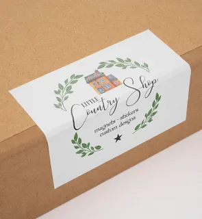 Close-up of a shipping package.