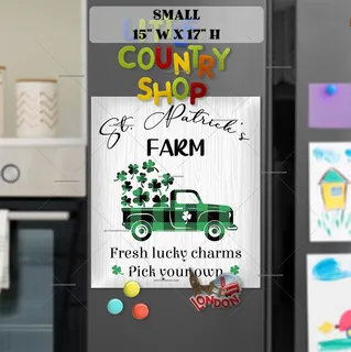 Preview of St. Patrick Farm Truck magnet in Small size.