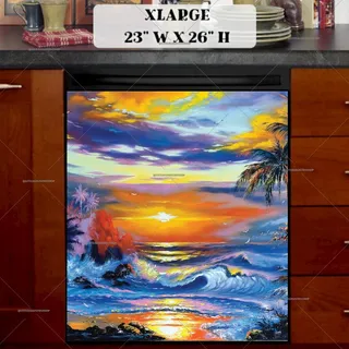 Preview of Tropical Sunset over the Sea magnet in Extra Large size.