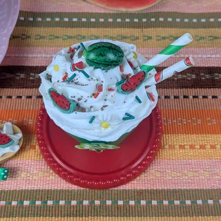 Preview of Faux Watermelon Summer Drink ( Green Plastic Cup ).