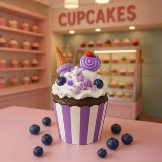 Preview of Faux Blueberry Cupcake.