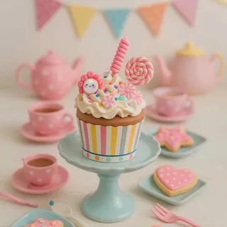 Preview of Faux Pink Candy Cupcake.