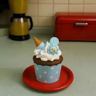 Preview of Faux Blueberry Cupcake.