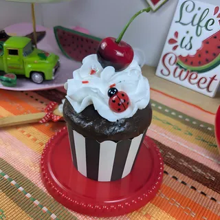 Preview of Faux Cherry Ladybug Cupcake.