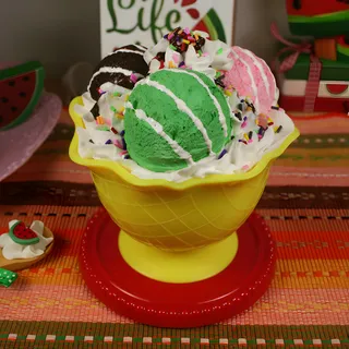 Preview of Faux Ice Cream Bowl ( Yellow Plastic Bowl ).