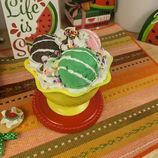 Preview of Faux Ice Cream Bowl ( Yellow Plastic Bowl ).