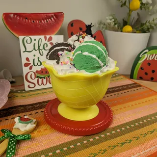 Preview of Faux Ice Cream Bowl ( Yellow Plastic Bowl ).