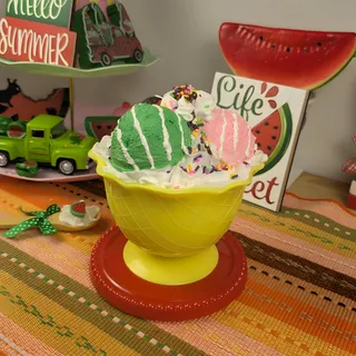 Preview of Faux Ice Cream Bowl ( Yellow Plastic Bowl ).