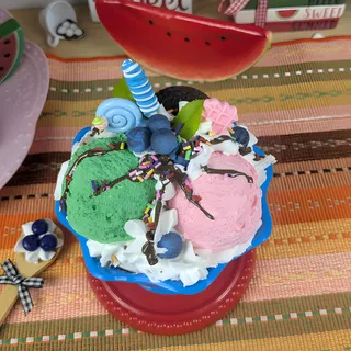 Preview of Faux Ice Cream Bowl Blue ( Blue Plastic Bowl ).