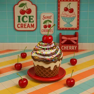 Preview of Faux Ice Cream Sundae ( Paper Bowl ).