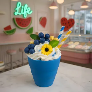 Preview of Faux Blueberry Summer Drink ( Blue Plastic Cup ).