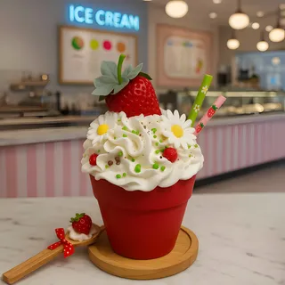 Preview of Faux Strawberry Summer Drink ( Red Plastic Cup ).