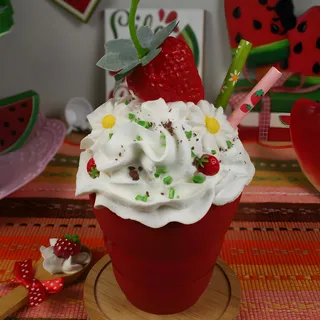 Preview of Faux Strawberry Summer Drink ( Red Plastic Cup ).