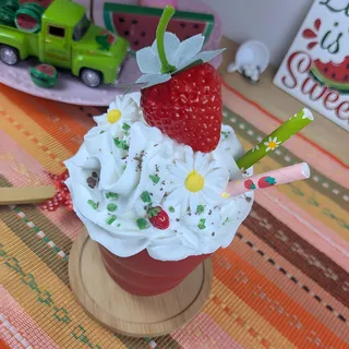 Preview of Faux Strawberry Summer Drink ( Red Plastic Cup ).