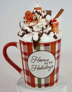 Preview of Cute Gingerbread Man Faux Hot Chocolate Mug.