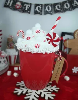 Preview of Christmas Candyland Faux Hot Chocolate Mug.