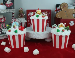 Preview of Santa's Workshop Faux Cupcake.