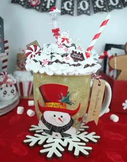 Preview of Cute Snowman Faux Hot Chocolate Mug.