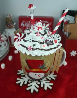 Preview of Cute Snowman Faux Hot Chocolate Mug.