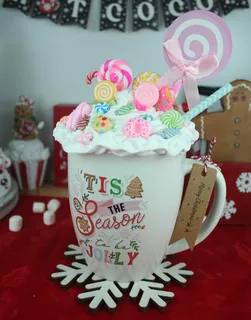 Preview of Candyland Christmas Faux Hot Chocolate Mug.