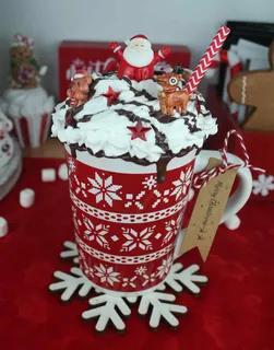 Preview of Santa and Friends Faux Hot Chocolate Mug.