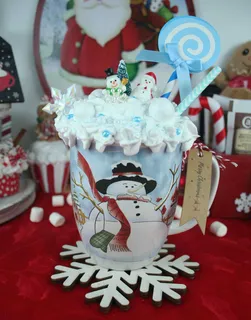 Preview of Snowmanland Faux Hot Chocolate Mug.