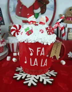 Preview of Santa and Mrs. Santa Faux Hot Chocolate Mug.