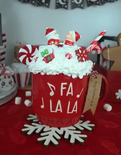 Preview of Santa and Mrs. Santa Faux Hot Chocolate Mug.