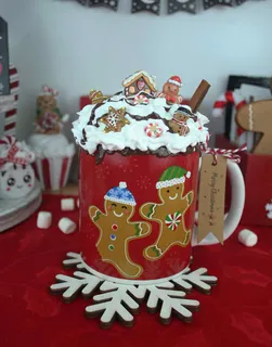 Preview of Gingerbread Man Land Faux Hot Chocolate Mug.