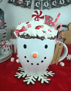 Preview of Cute Snowman Faux Hot Chocolate Mug.