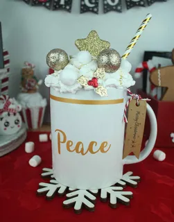 Preview of Peace in Earth Faux Hot Chocolate Mug.