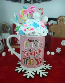 Preview of Candy Land Christmas Faux Hot Chocolate Mug.