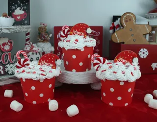 Preview of Santa's Hat Faux Cupcake.