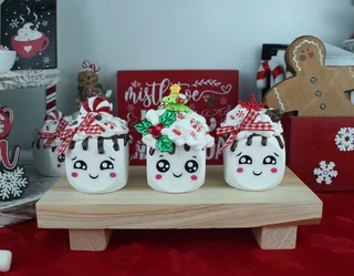 Preview of Faux Christmas Marshmallows - Tiered Tray Decor.