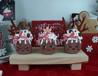 Preview of Faux Christmas Chocolate Marshmallows - Tiered Tray Decor.