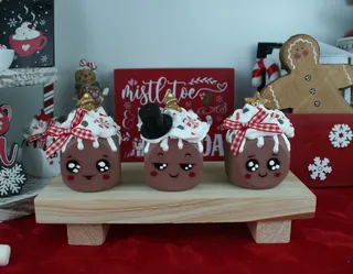 Preview of Faux Christmas Chocolate Marshmallows - Tiered Tray Decor.