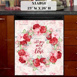 Preview of Valentine's Day Rose Wreath magnet in Extra Large size.