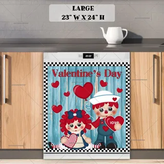 Preview of Valentine's Raggedy Ann and Andy #3 magnet in Large size.