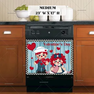 Preview of Valentine's Raggedy Ann and Andy #3 magnet in Medium size.