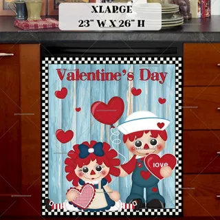 Preview of Valentine's Raggedy Ann and Andy #3 magnet in Extra Large size.