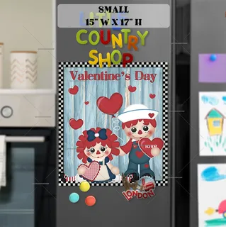 Preview of Valentine's Raggedy Ann and Andy #3 magnet in Small size.