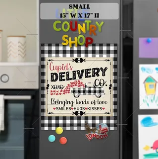 Preview of Cupid's Delivery Co. Sign magnet in Small size.